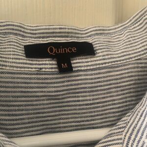 Quince linen Navy and White Striped Top (Pj)